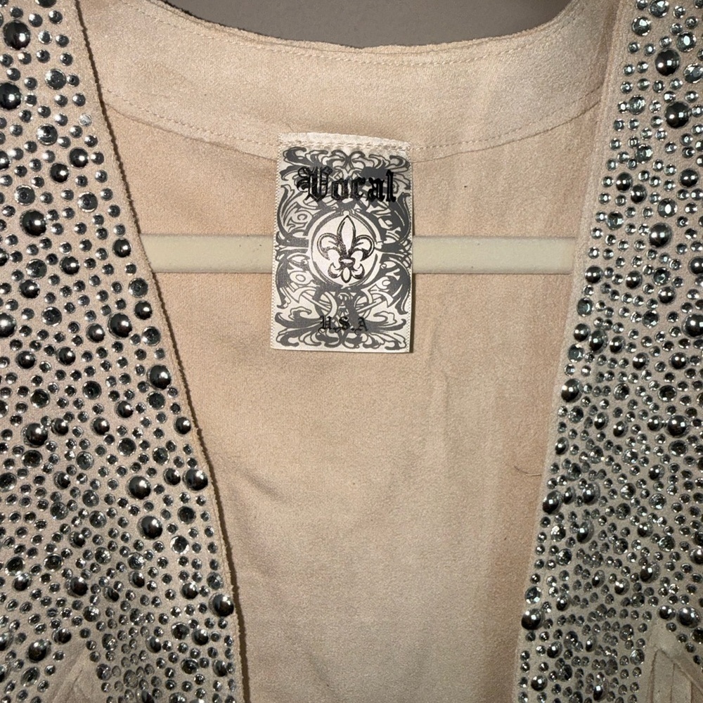 NWT Vocal Rhinestone Fringe Suede Vest Various Sizes Unleash your inner cowgirl! - Picture 4 of 9